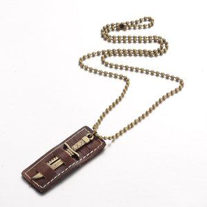 New leather sheath knife pendant necklace